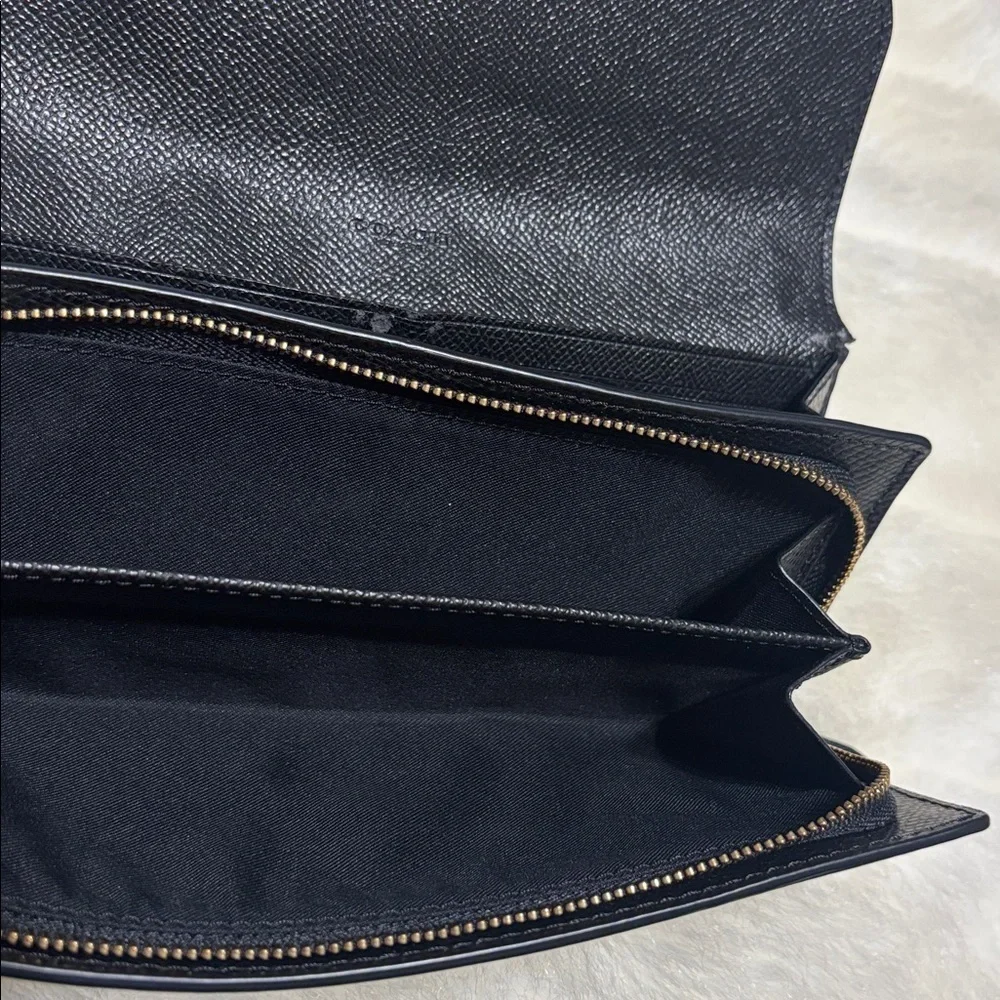 Coach Midnight Black Leather Clutch/Wallet